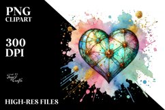 Colorful Heartmade of with Goldern Insertions PNG Product Image 2