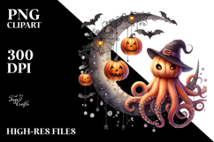 Octopus Dressed for Halloween, Transparent PNG Product Image 2
