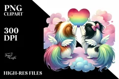 View from Behind Japanese Chin Heart Shape PNG Product Image 2