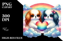 View from Behind Japanese Chin Heart Shape PNG Product Image 2