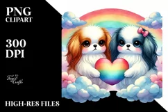 View from Behind Japanese Chin Heart Shape PNG Product Image 2