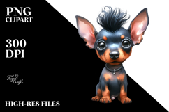 Expressive Baby Doberman Pinscher, Transparent PNG Product Image 2