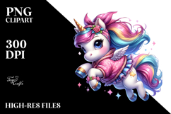 Cute Unicorn Jumping PNG Product Image 2