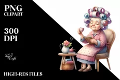 Watercolor Character Tea Cup Chair Hair Curlers Product Image 3