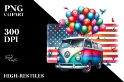 Vibrant Vintage Van Clipart Product Image 1