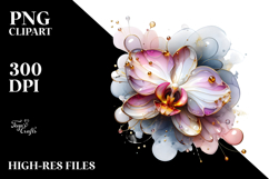 Abstract Orchid, Watercolor PNG Product Image 2