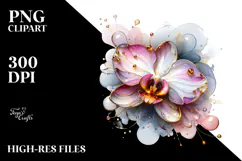 Abstract Orchid, Watercolor PNG Product Image 2