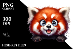 Cute Red Panda Watercolor Peekaboo Product Image 2