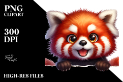 Crazy Red Panda Watercolor Peekaboo Product Image 2