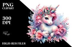 Colorful Baby Unicorn with Polish Manor PNG Product Image 2