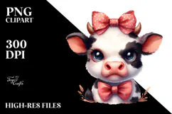 Angry Baby Cow with Expressive Eyes, PNG Product Image 2