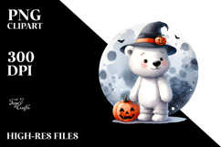 Cute Polar Bear Standing on Moon PNG Product Image 2