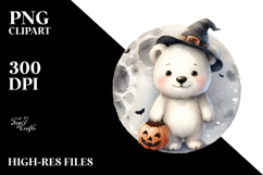 Cute Polar Bear Standing on Moon PNG Product Image 2