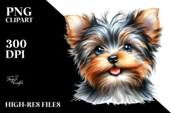 Watercolor Happy Yorkshire Terrier PNG Product Image 2