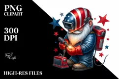 detailed Patriotic Welder Gnome Clipart Product Image 3