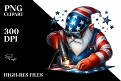 detailed Patriotic Welder Gnome Clipart Product Image 1