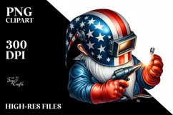 detailed Patriotic Welder Gnome Clipart Product Image 1