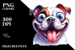 Funny Bulldog Watercolor Splash Sublimation Clipart Product Image 3