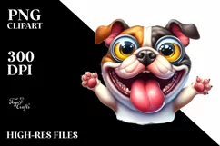 Funny Bulldog Watercolor Splash Sublimation Clipart Product Image 1
