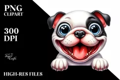 Funny Bulldog Watercolor Splash Sublimation Clipart Product Image 3