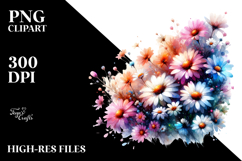 A Watercolor Vibrant Abstract with Small Dasy Glossy Petals, Product Image 2