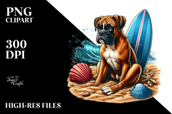 Surfing Boxer in Sand Clipart Product Image 2