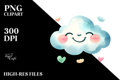 Simple Smiling Whimsical Cloud PNG Product Image 2