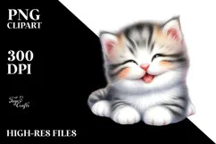 Cute Baby Kitten Watercolor PNG Product Image 2