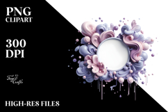 Abstract Glossy Lilac Frame PNG Product Image 2
