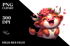 Cute Highland Cow with Silly Smirk PNG Product Image 2
