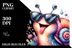 Vibrant Snail Portrait Sunglasses Clipart Product Image 1