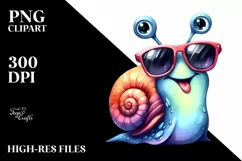 Vibrant Snail Portrait Sunglasses Clipart Product Image 3