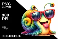 Vibrant Snail Portrait Sunglasses Clipart Product Image 3