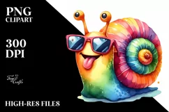 Vibrant Snail Portrait Sunglasses Clipart Product Image 1