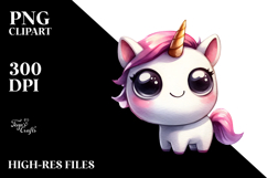 Funny Unicorn with Big Eyes PNG Product Image 2