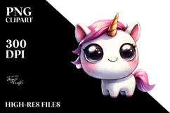 Funny Unicorn with Big Eyes PNG Product Image 2