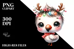 Expressive Winter Flamingo PNG Product Image 3