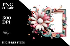 Glossy Daisy in Frame PNG Product Image 2
