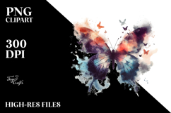 Grungy Butterfly Silhouettes PNG Product Image 2