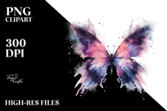 Grungy Butterfly Made of Silhouettes PNG Product Image 2