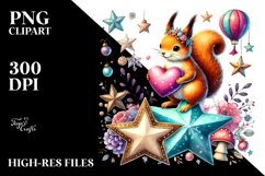Adorned Squirrel on Star PNG Product Image 2