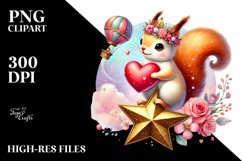 Adorned Squirrel on Star PNG Product Image 2