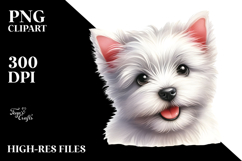 Happy West Highland White Terrier Baby PNG Product Image 2