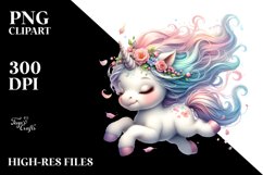 Cute Baby Unicorn Tumbling | Clipart Product Image 1