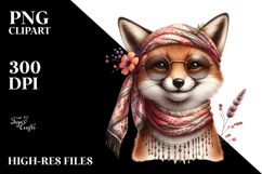 Funny Fox Wearing Silk Scarf Sunglasses | Sublimation Product Image 2