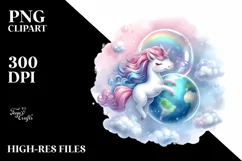 Cute Unicorn Bubble Mystic | Clipart Product Image 1