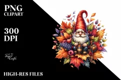 Detailed Vibrant Autumn Gnome PNG Product Image 1