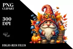 Detailed Vibrant Autumn Gnome PNG Product Image 1
