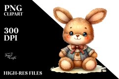 Colorful Plush Rabbit Sewed | Clipart Product Image 1