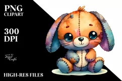 Colorful Brownish Plush Rabbit Watercolor | Clipart Product Image 3